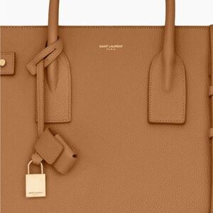 Saint Laurent Sac de Jour Supple Medium Tan top hands Bag